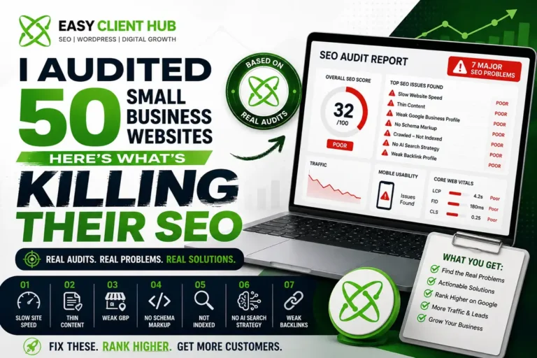 Small business SEO audit report showing 7 SEO mistakes